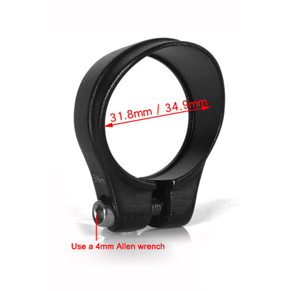 34.9mm Bicycle Saddle Seat Tube Clamp MTB Road Bike Seatpost Clamps (Black)