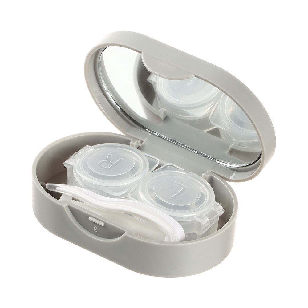 Lovely Travel Mini Square Contact Lens Case Contact Lenses Box with Mirror