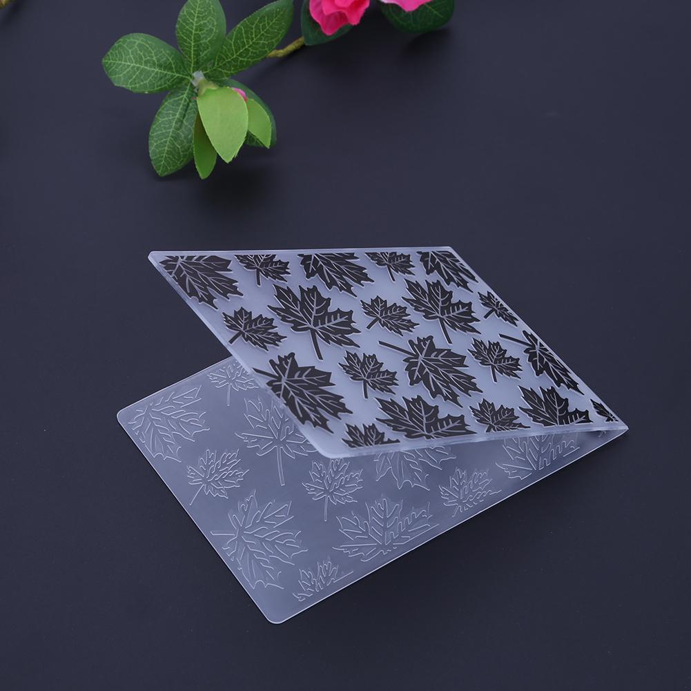 1pc Maple Leaves Plastic Embossing Folder Template For Scrapbook Photo