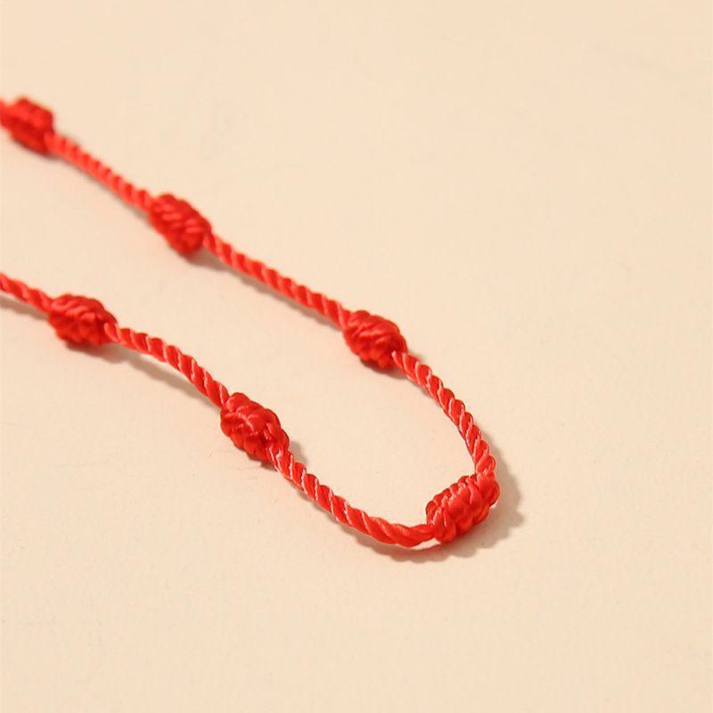 2Pcs 7 Knots Lover Red String Friendship Bracelet Attract Wealth Amulet Success