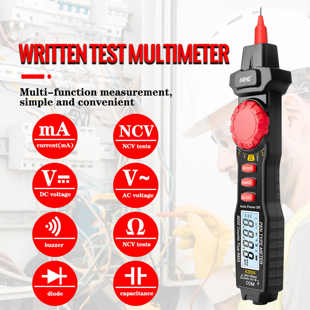 ANENG A3004 Pen Type Digital Multimeter LCD 4000 Counts Auto Range Tester