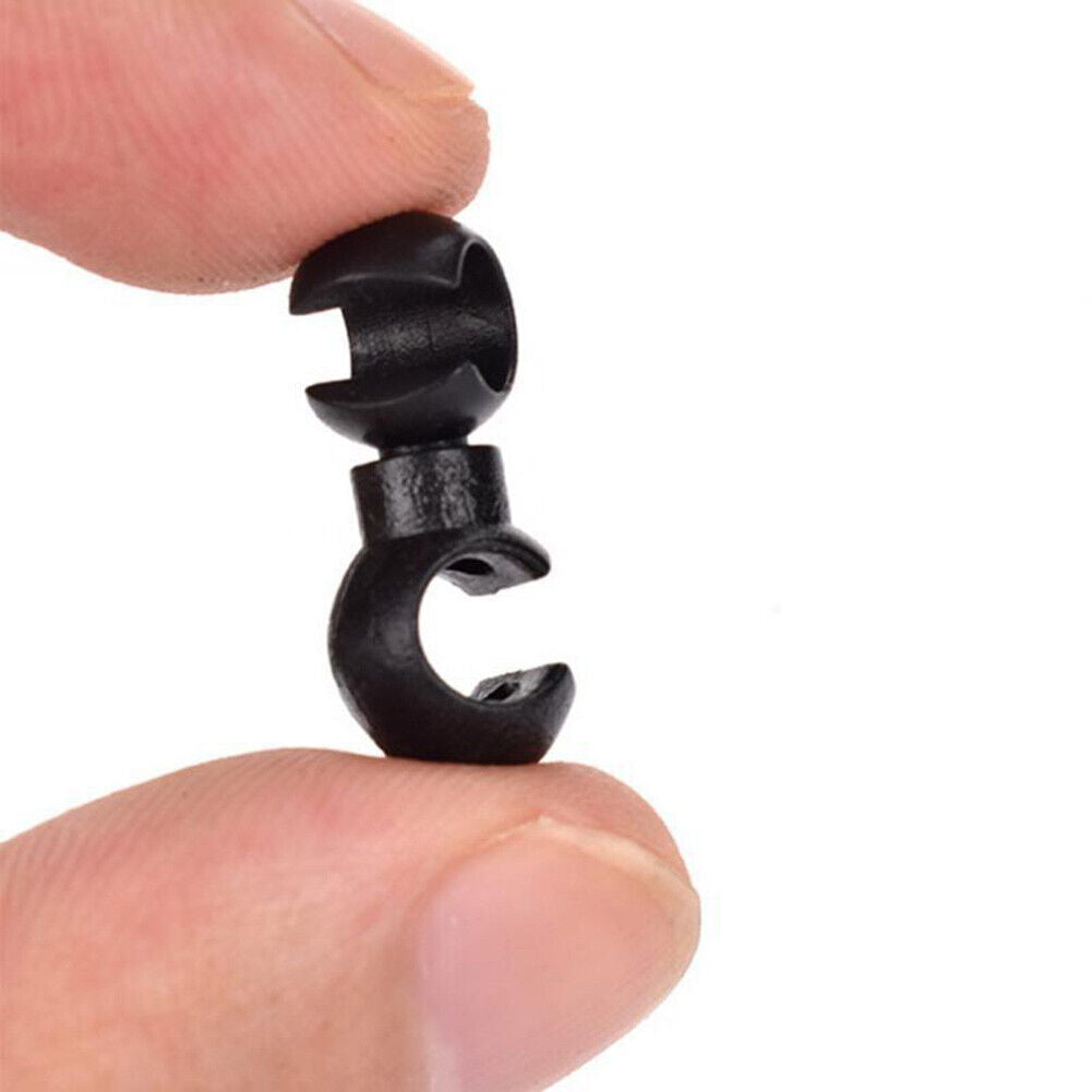 10pcs Bicycle Brake Gear Cable S Style Clips Hose Guide Line Hook (Black)