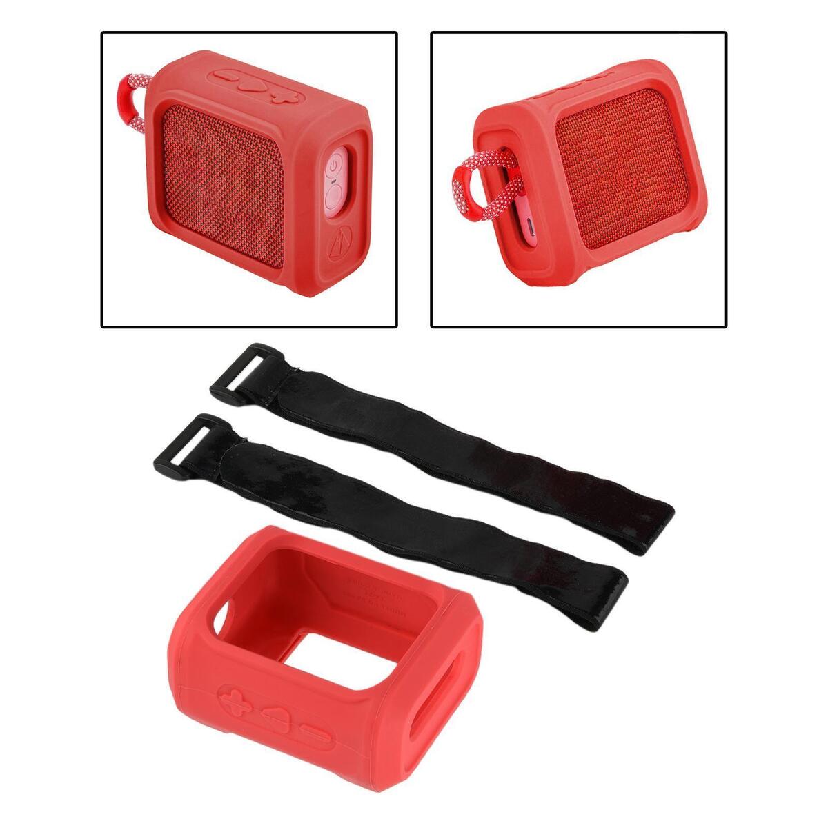 Red Silicone Case Protective Sleeve Cover for JBL Go 3 Portable Speaker