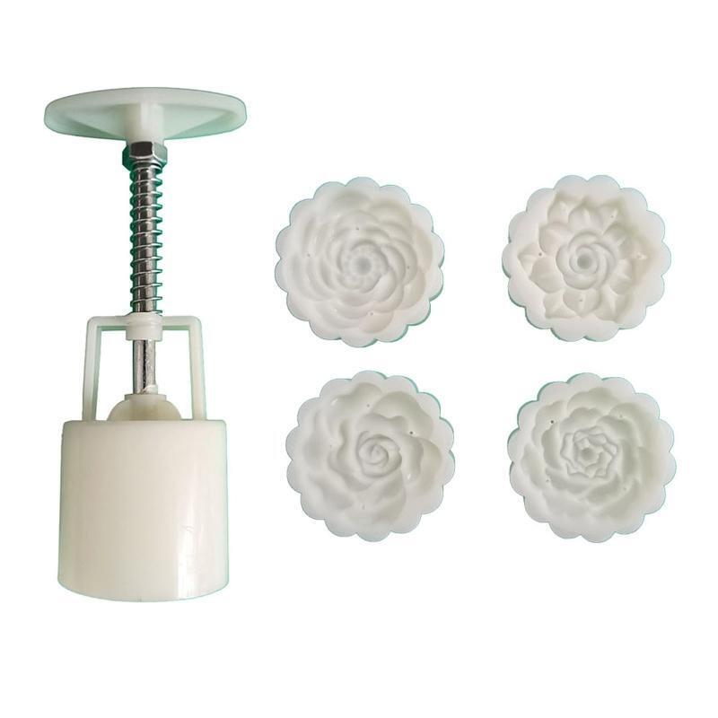 50g Mooncake Mold Cartoon Flower Shaped DIY Baking Mold for Mid-Autumn Festival