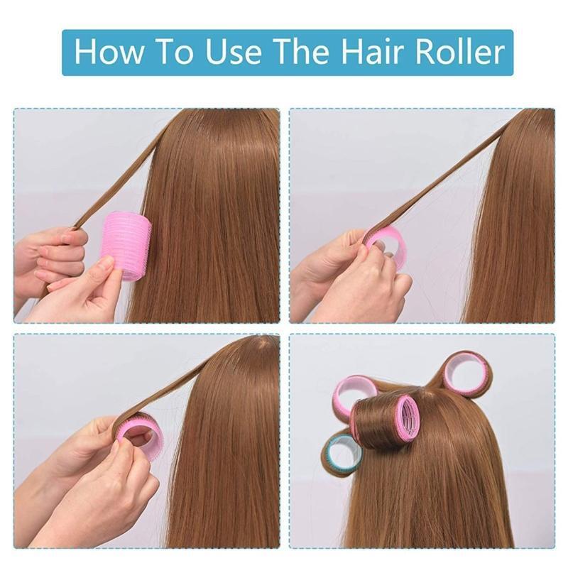 19pcs Self Grip Hair Roller with Tail Comb Set Salon Hair Dressing Curlers DIY
