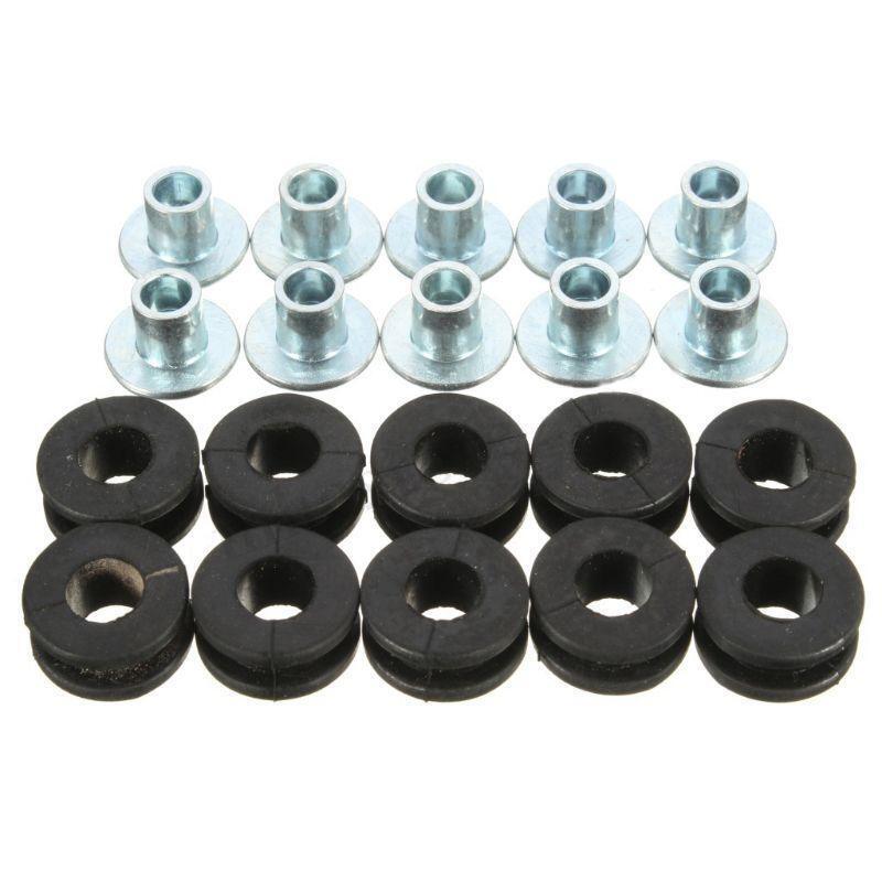 10Pcs Black Universal Rubber Motor Cycle Grommets Bushing Washers Gasket Kit