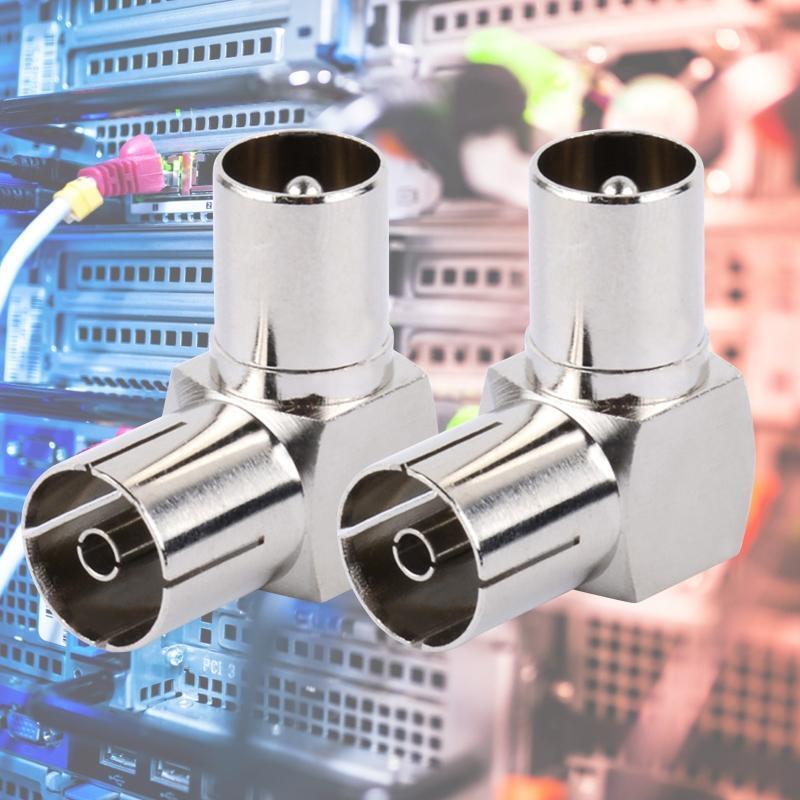 RF Coaxial 90 Degree Right Angled TV Aerial Cable Connector RF Coaxial F Female