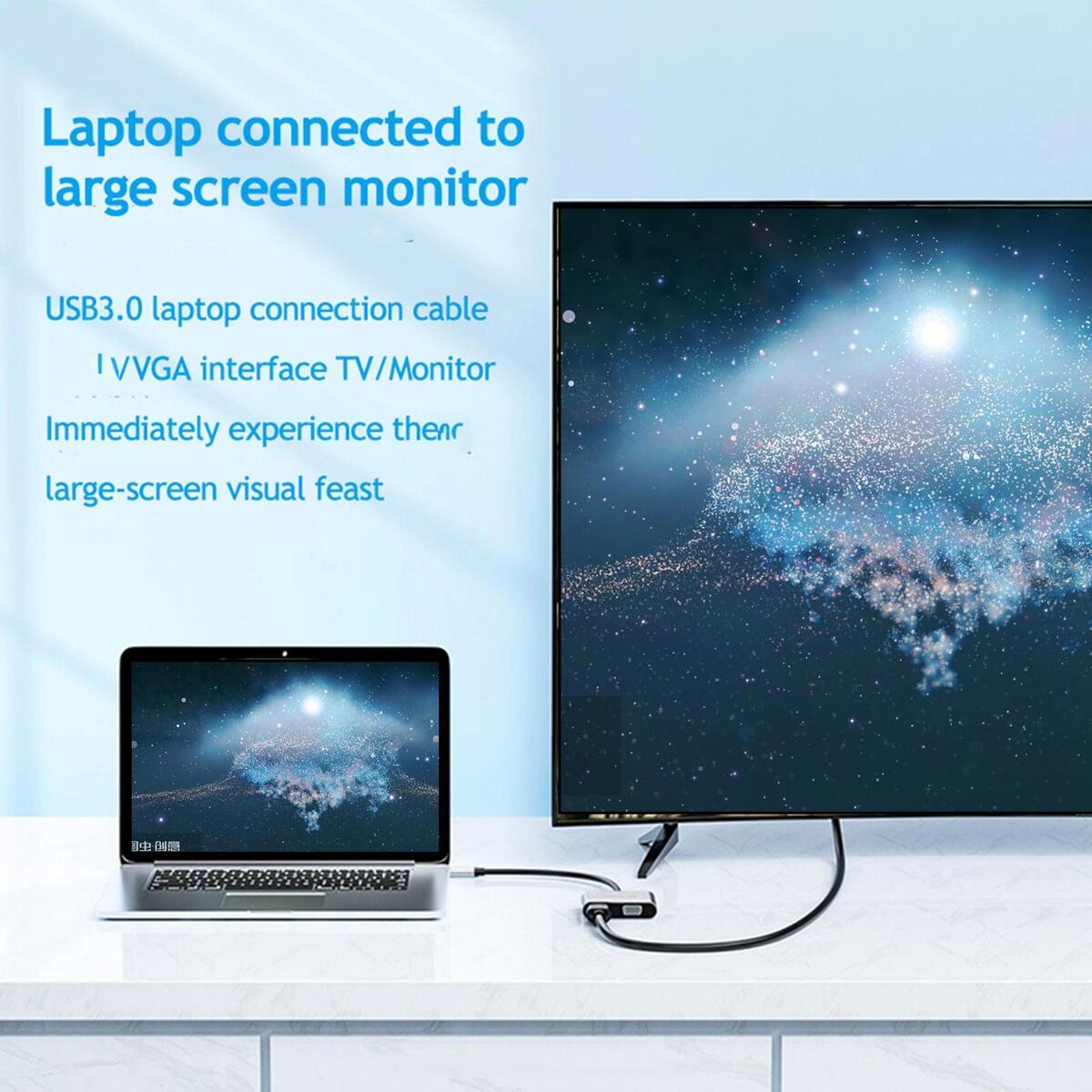 USB 3.0 to Dual HDMI VGA Adapter Converter for for Windows 7/8/8.1/10
