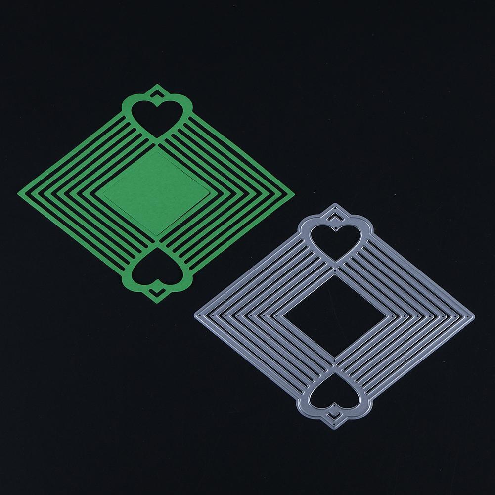 Rhombus Heart DIY Metal Stencil for Scrapbook Craft Embossing Cutting Die