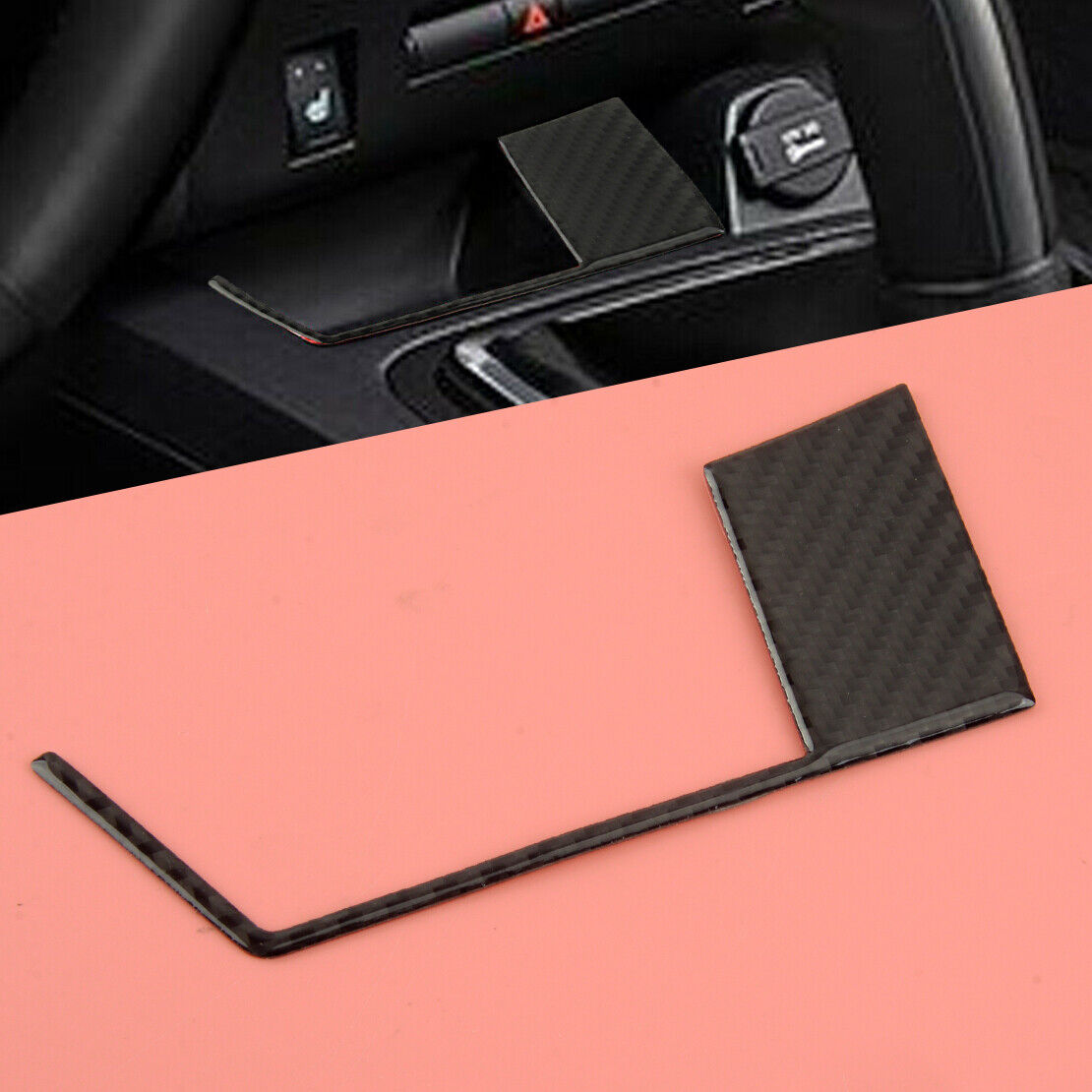 Black Carbon Fiber Charging Port Panel Cover Part Fit For Dodge Challenger 08-14