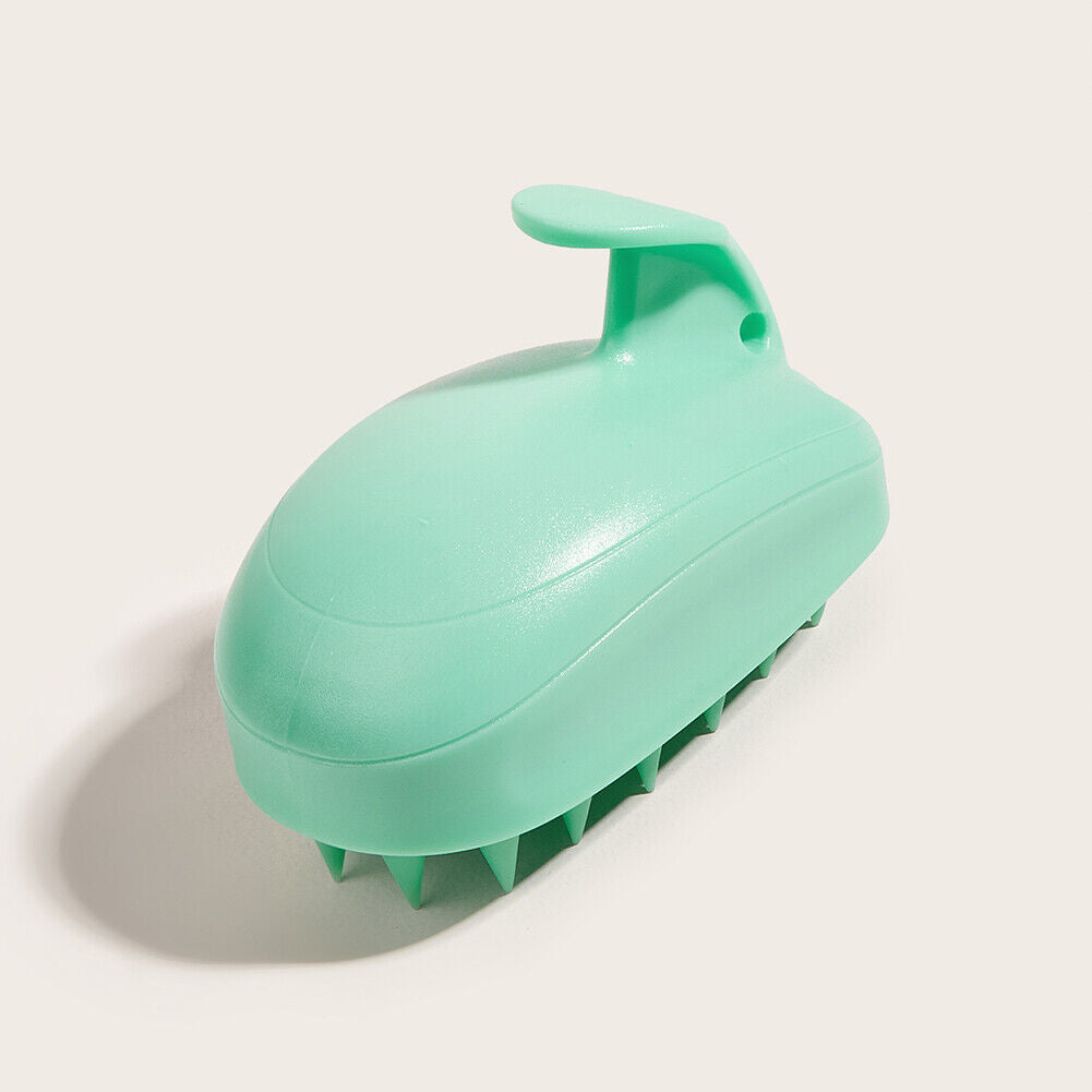 Silicone Head Body Scalp Massage Brush Hair Washing Clean Combs (Green)