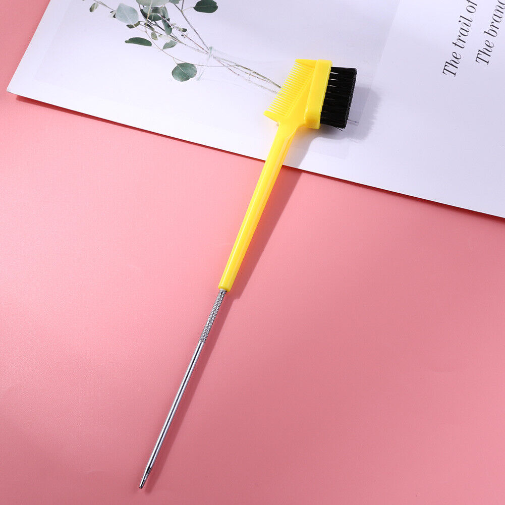 Double Sided Hair Edge Brushes Comb Pin Tail Hair Styling Tool (Yellow)