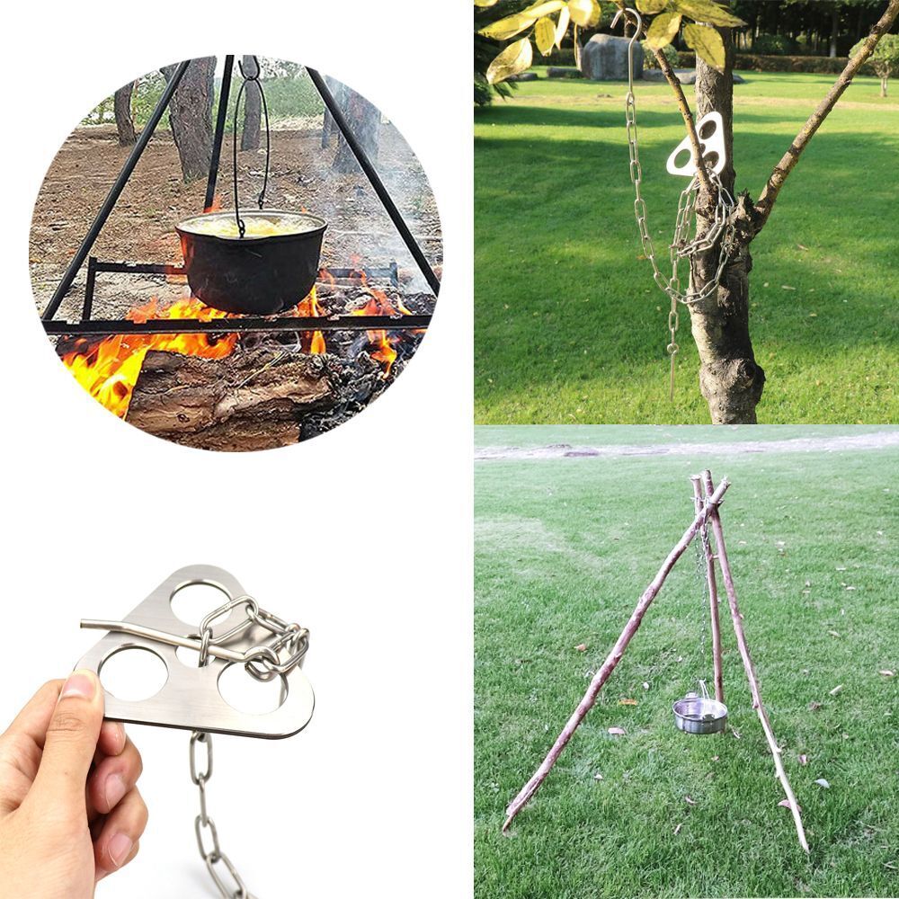Hanger Picnic Portable Camping Rack Hanging Ring Tripod Pot Bracket Tripod Ring
