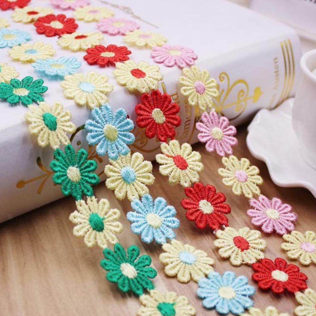 3x  Lace Embroidered Linen Tip Motif Bobbin Lace Bridal  Crafting