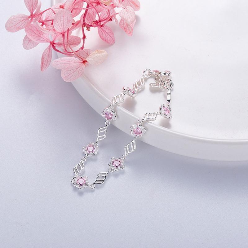 Japanese and Korean Sweet Girl Bracelet Female Pink Cherry Blossom Bracelet