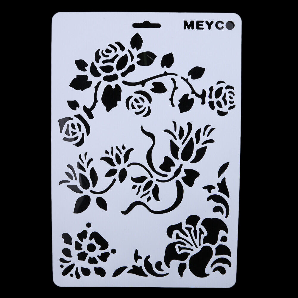 6x Layering Stencils  For Walls Painting Scrapbooking Embossing Paper