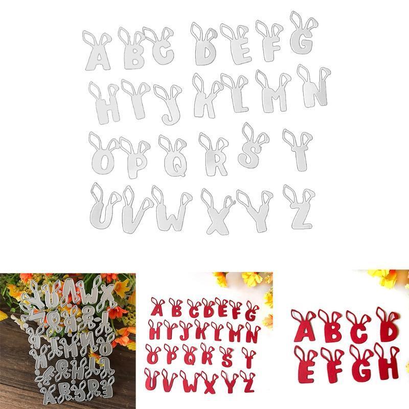 Easter Bunny Uppercase Letter Metal Cutting Dies Stencil Scrapbooking DIY Album