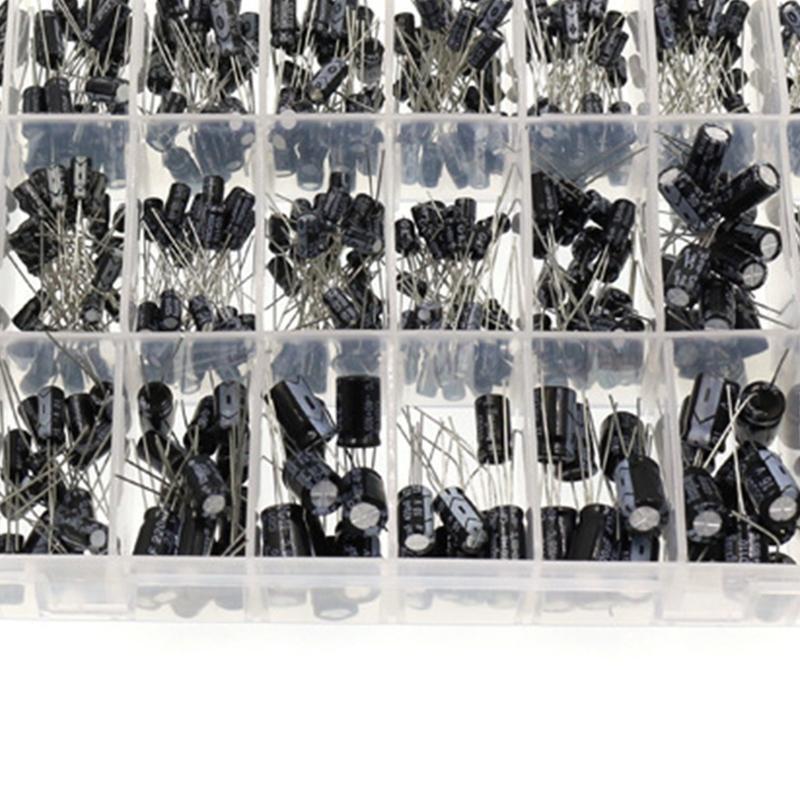 500Pcs/lot 0.1UF-1000UF 24Values Aluminum 16-50V Mix Electrolytic Capacitor Kit