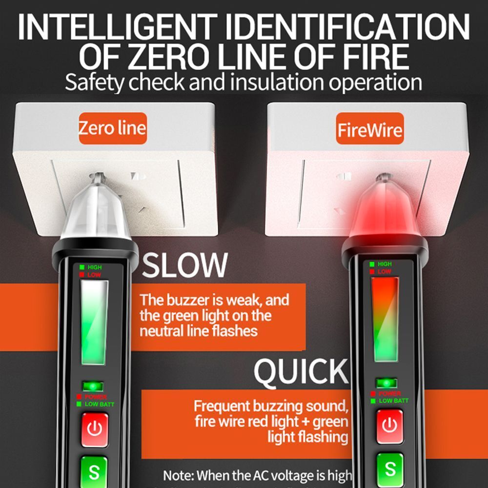 LED 12V-1000v Tester Meter Non-contact Voltage Meter AC Voltage Detector Tester