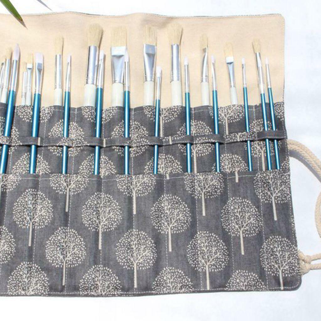Chinese   Up Canvas Paint Brush Storage Case  Pouch Bag