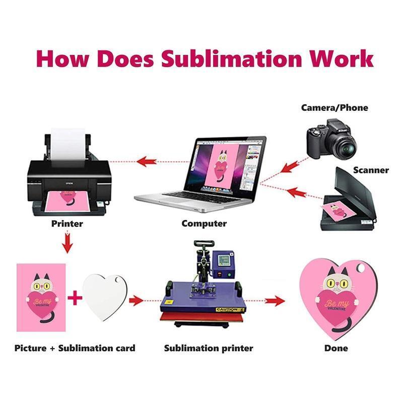 12Pcs/Set Sublimation Blank Earrings Heart Shaped Heat Transfer Earrings Craft
