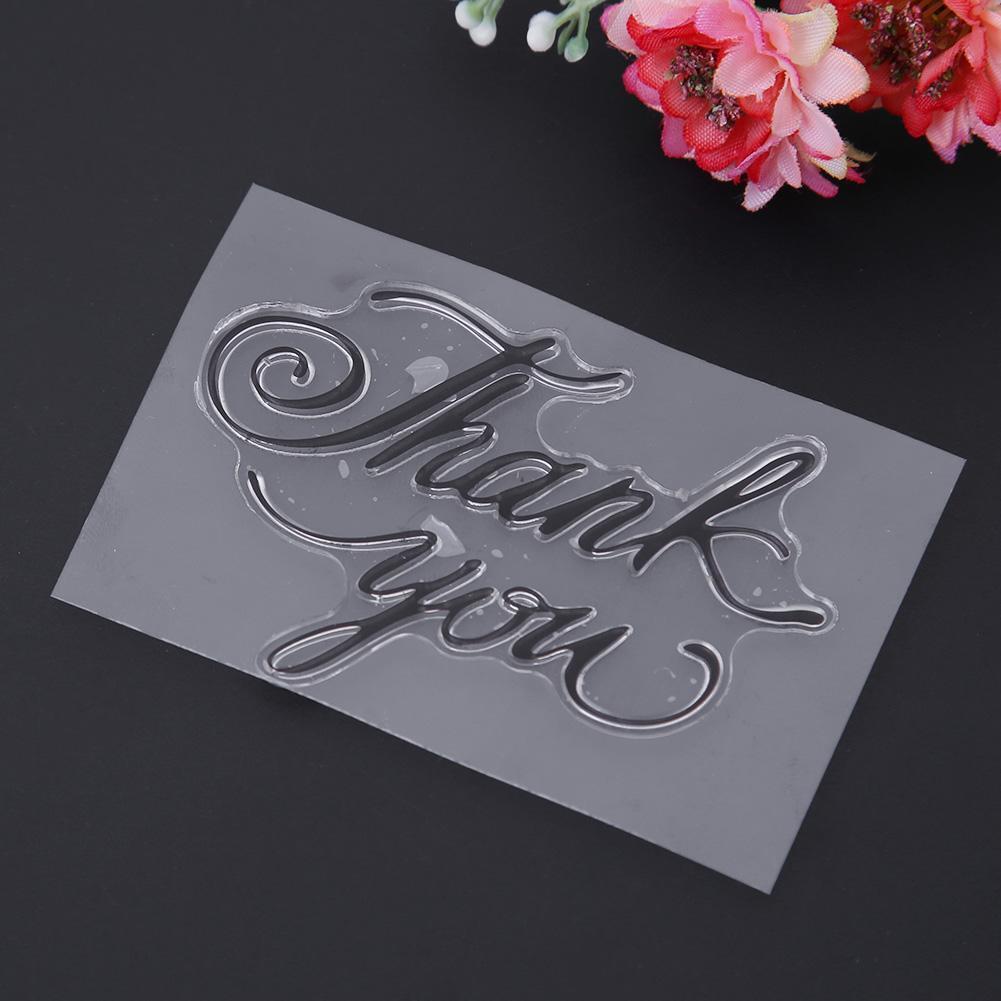 Silicone Thank You Stamp+Metal Cutting Dies Stencil Frame Scrapbook Album