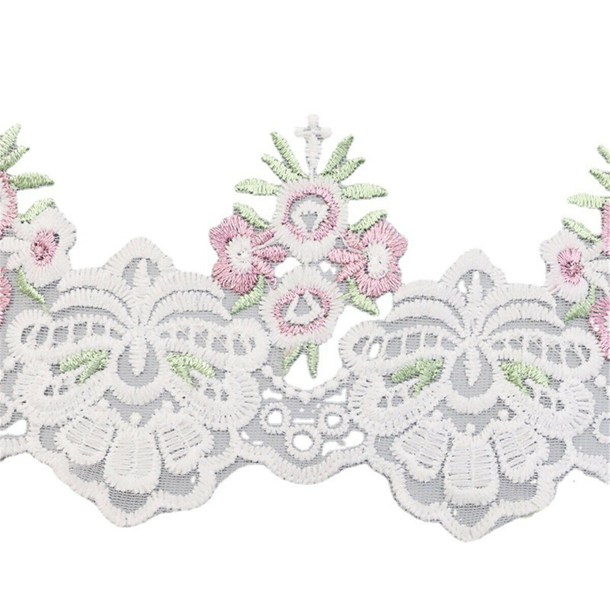 Width 19cm Embroidered Floral Lace Trim Fabric Ribbon Sewing Wedding DIY Craft