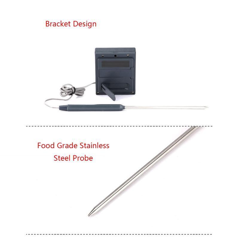 Handheld Thermometer with Long Probe Large LCD Display Digital Food Thermometer
