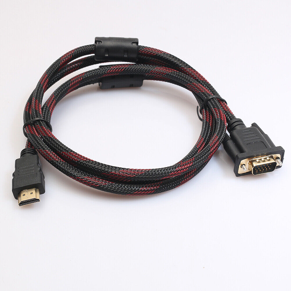 Full HD HDMI-compatible Male to 15 Pin VGA Connector Adapter Converter Cabl
