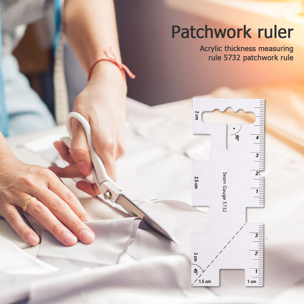 Acrylic Patchwork Thickness Ruler Measuring Gauge Clothes Measuring Tool