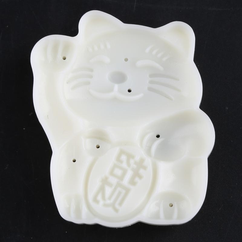 Plastic Mooncake Stamps Lucky Cat Shape Mooncake Mold Festival DIY Hand Press