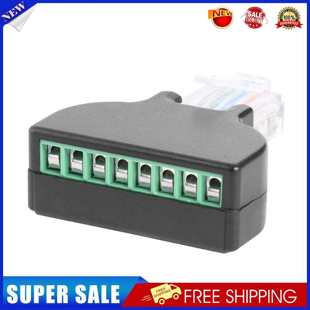 RJ45 Ethernet Male to 8 Pin AV Screw Terminal Adapter for Cat7 Cat6 Cat5