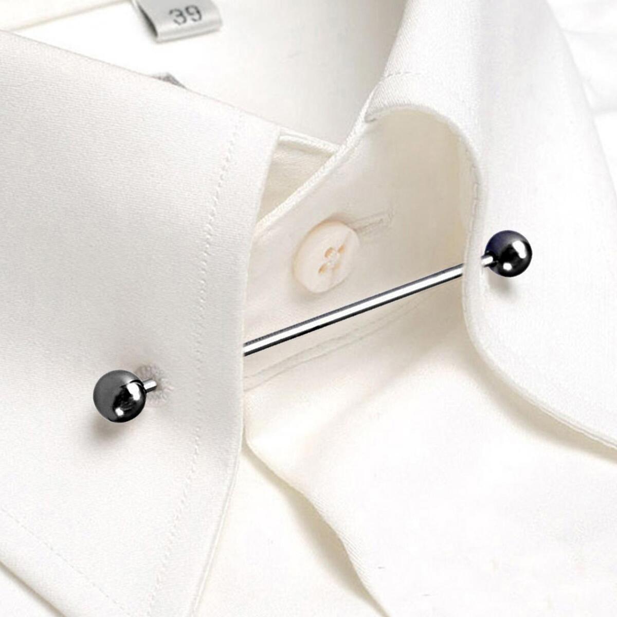 Shirt Collar Bar Pin for Men Copper Collar Tie Pin Durable 60mm for Business