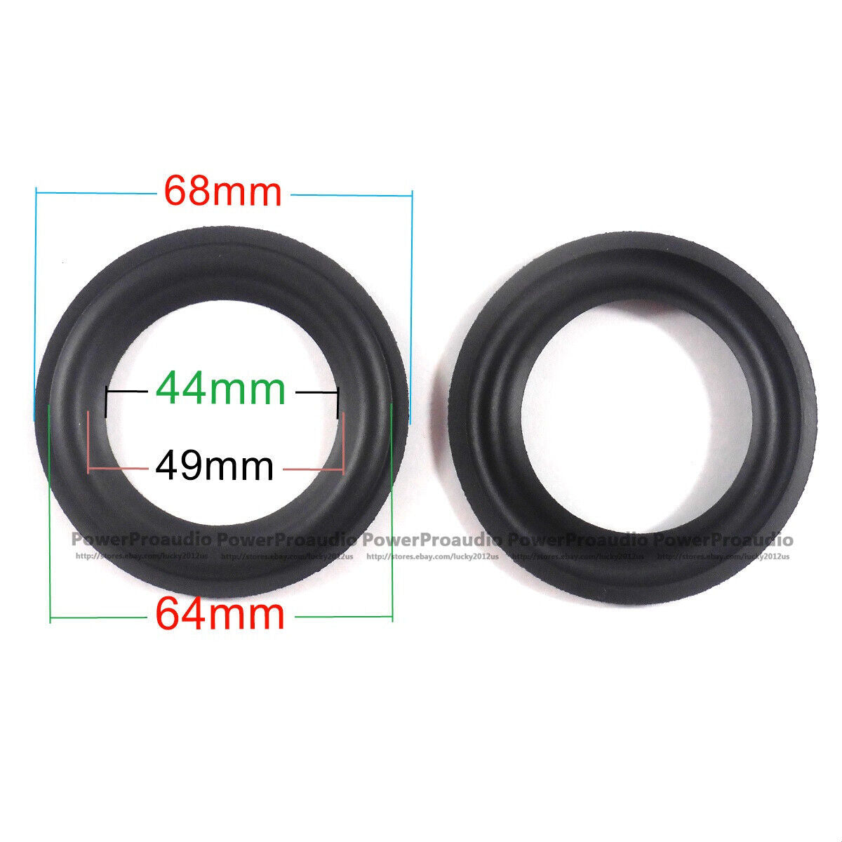 10x 2.5inch 2.5" foam speaker surround repair part for Woofer / Bass 68-64-49-44