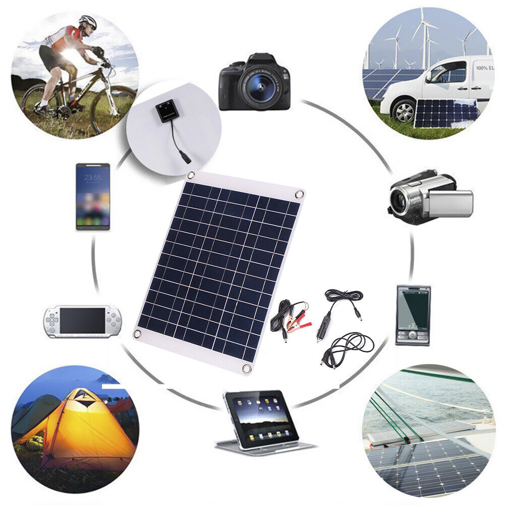 15W Solar Panel Cell 1000mA Mobile Phone 12V Automobile Car Battery Charger