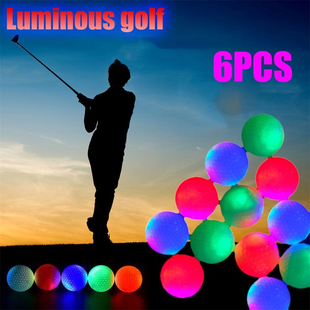 Light Up LED Golf Balls Glowing Ball Golfing In The Dark Night Training Golf