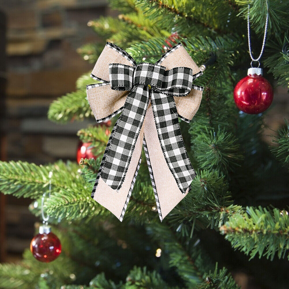 Christmas Tree Decor Bow Tie New Year Craft Wedding Party Ornament (White)