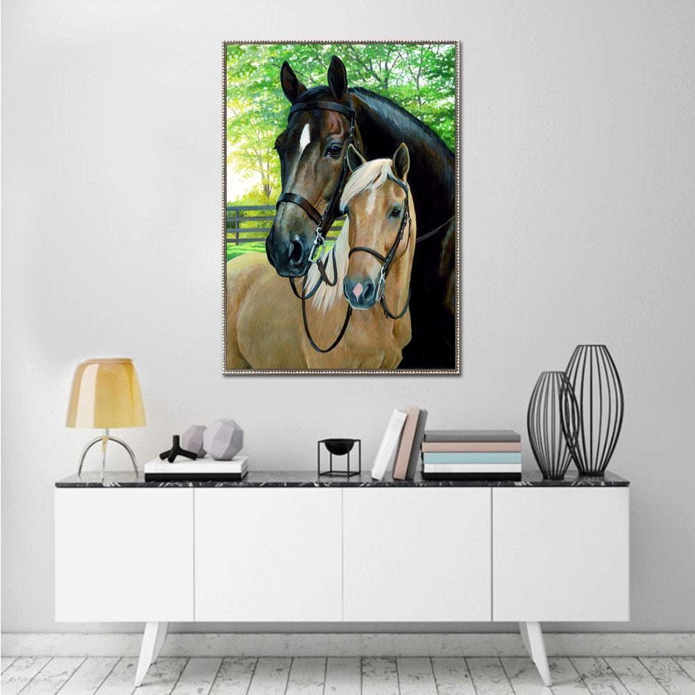 Horses 5D Full Drill Diamond Painting Embroidery DIY Needlework Home Decor