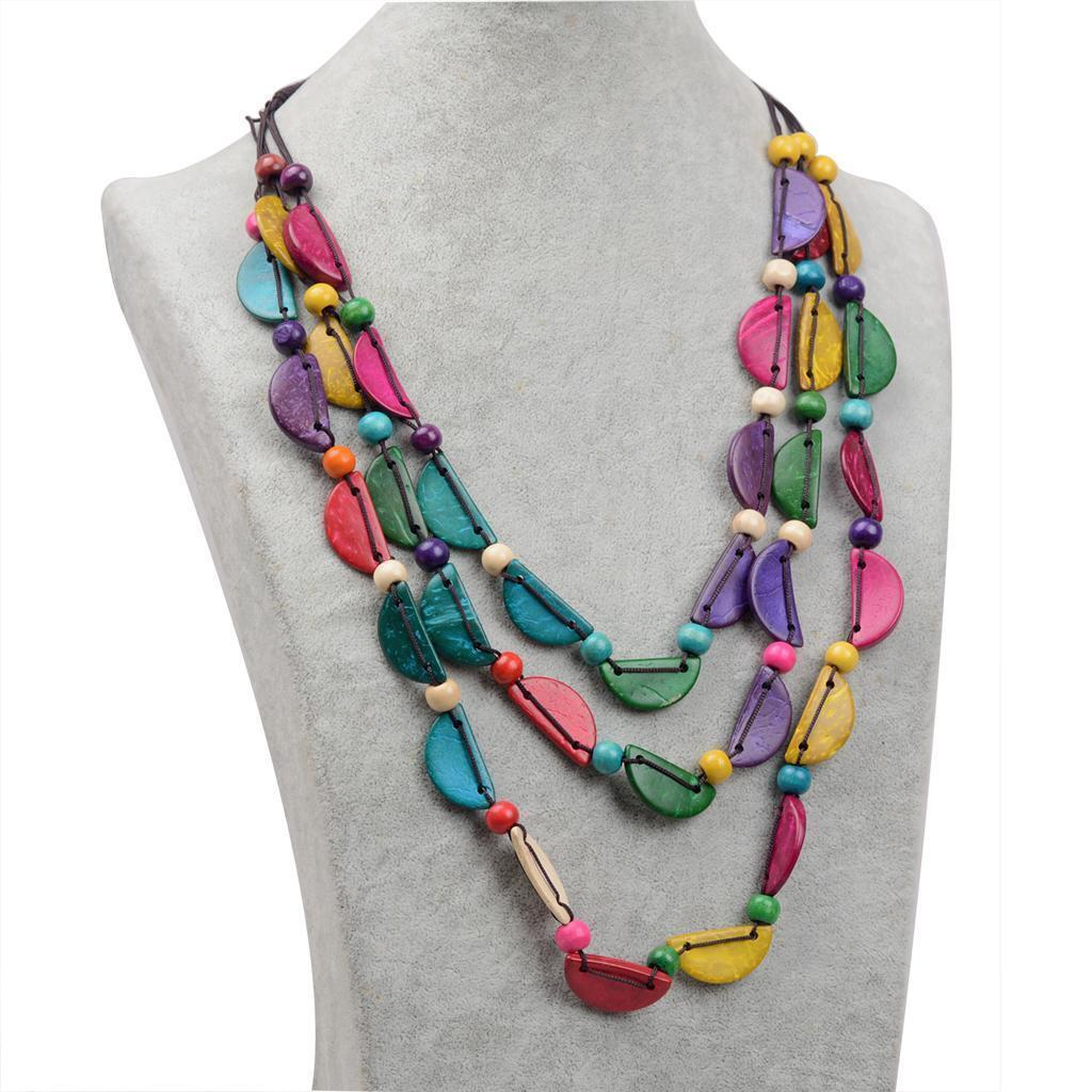 Ethnic Multi-layer Coconut Shell Beaded Necklace for
