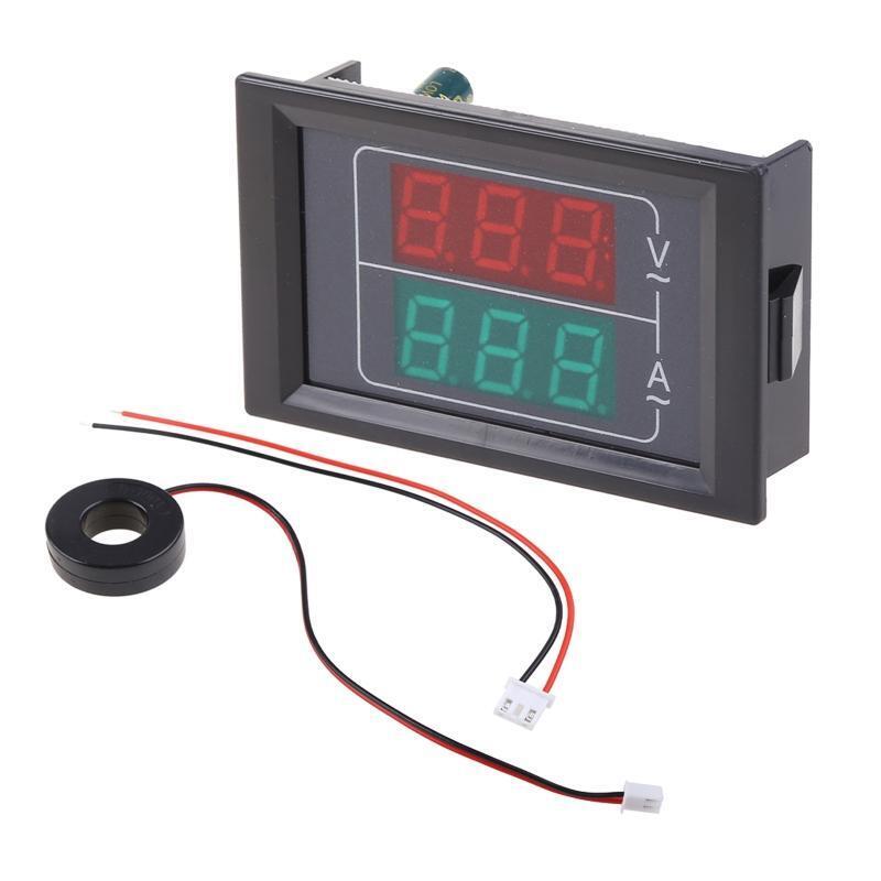 Digital Voltmeter Ammeter AC50-500V Amp Voltage Current Meter Tester LED Display