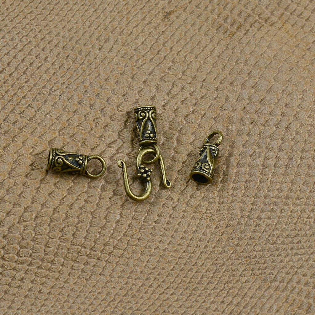 30   Bronze S Hook Clasp Leather Cord End Caps Jewelry DIY Making
