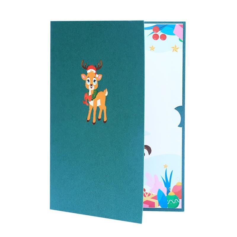 Christmas Deer Card Xmas New Year Greeting Card for Kids Wife Women Husband Gift