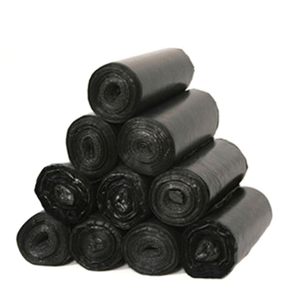 Black Portable Household Garbage Bags Home Waste Trash Bags Large Rolls