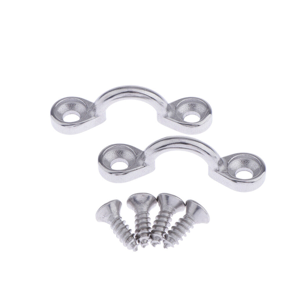 2pcs Stainless Steel Marine   Straps Accessories with 4 Screws