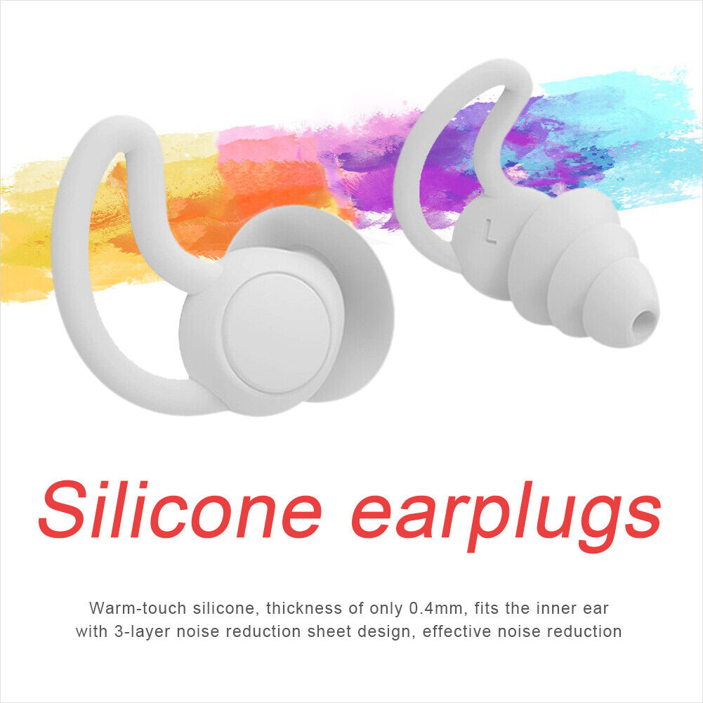 Silicone Ear Plugs Sound Insulation Anti Noise Sleeping Earplugs (White)