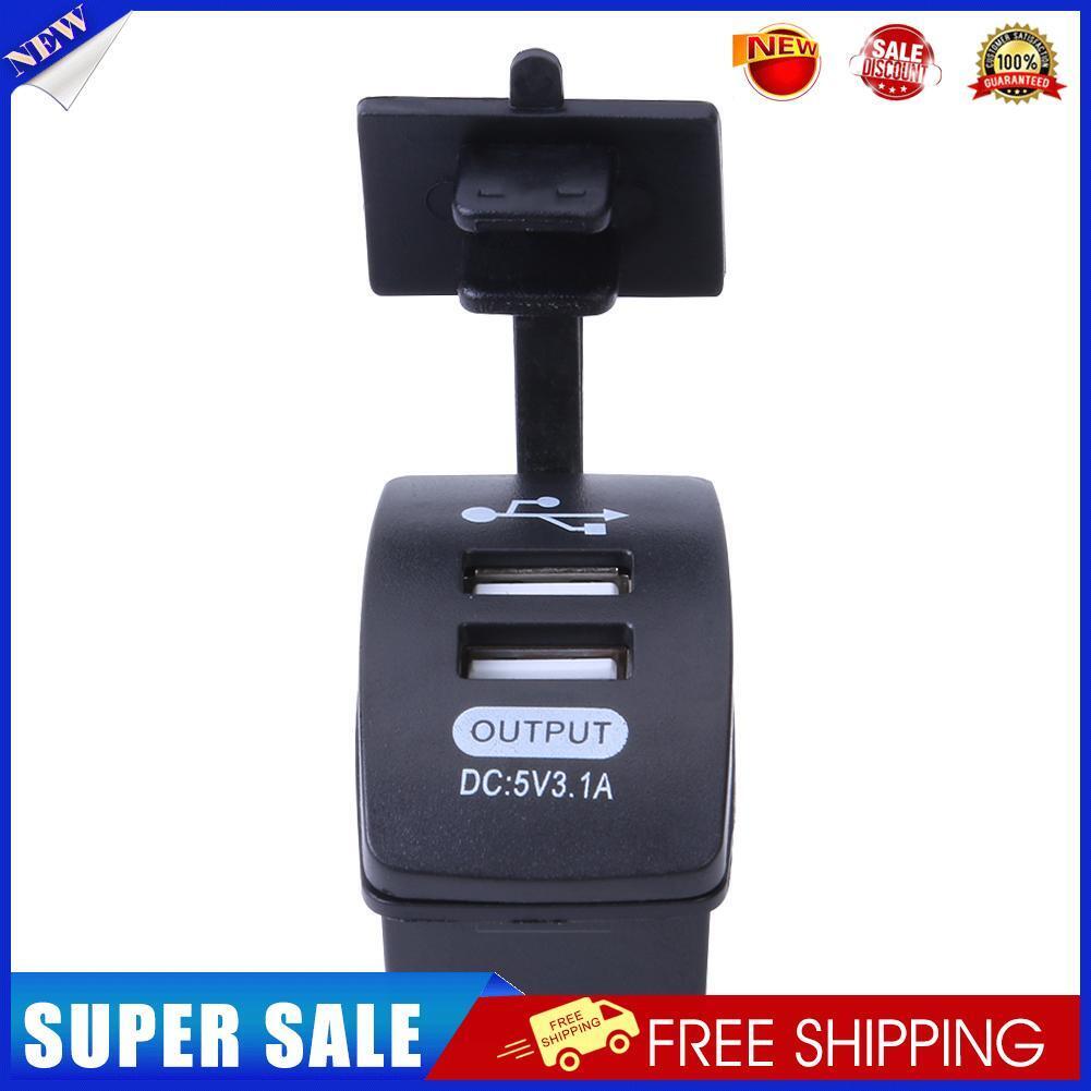 Dual USB Port Car Motorcycle Charger 3.1A Power Socket with Cover for Phone