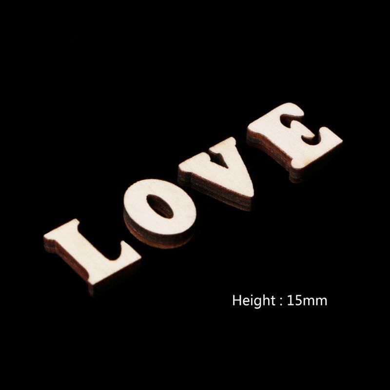 100Pcs Wooden Alphabet Embellishment Wood Letters Scrapbooking Cardmaking Craft
