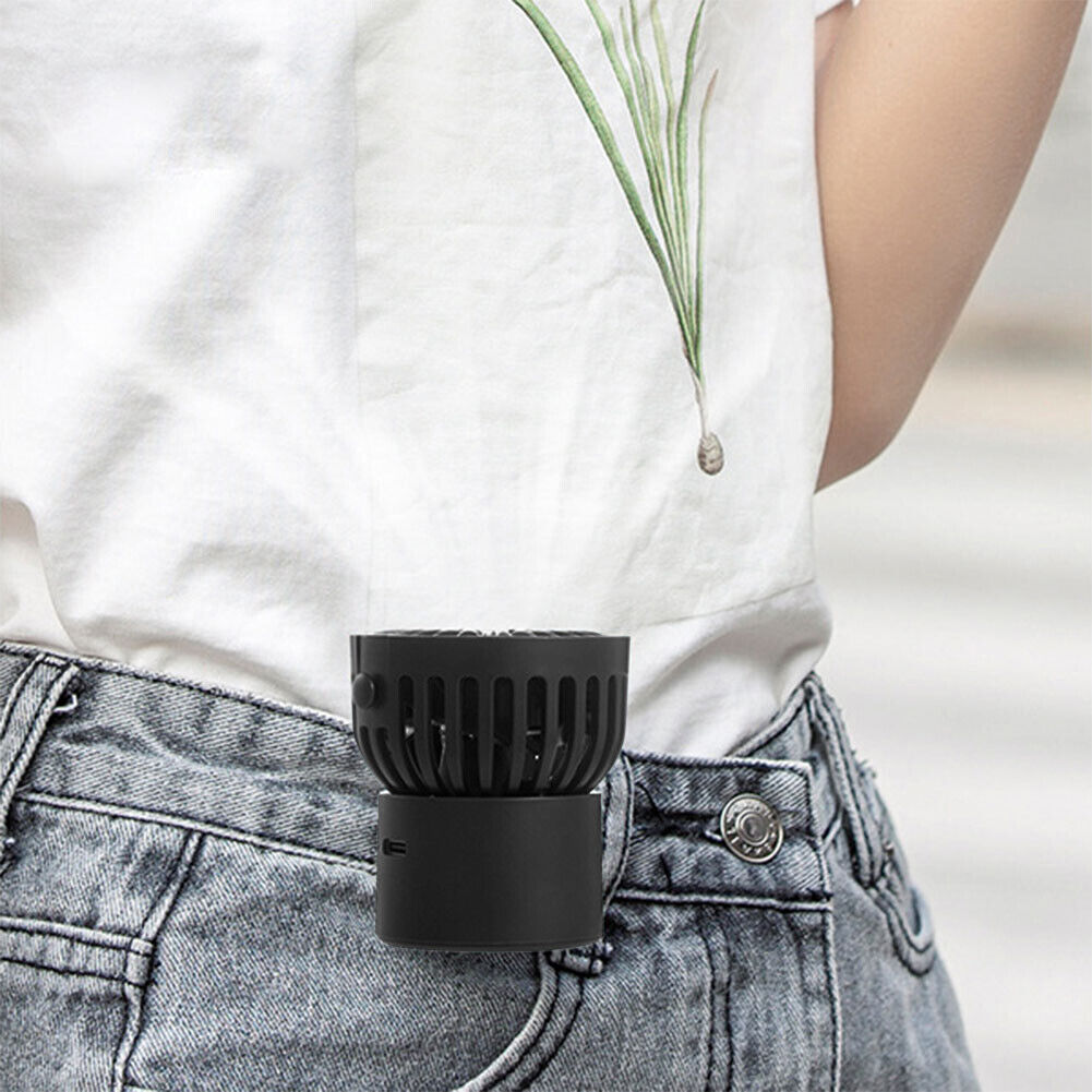 Mini Fan Electric Portable Air Cooler USB Desktop Travel Cooling (Black)