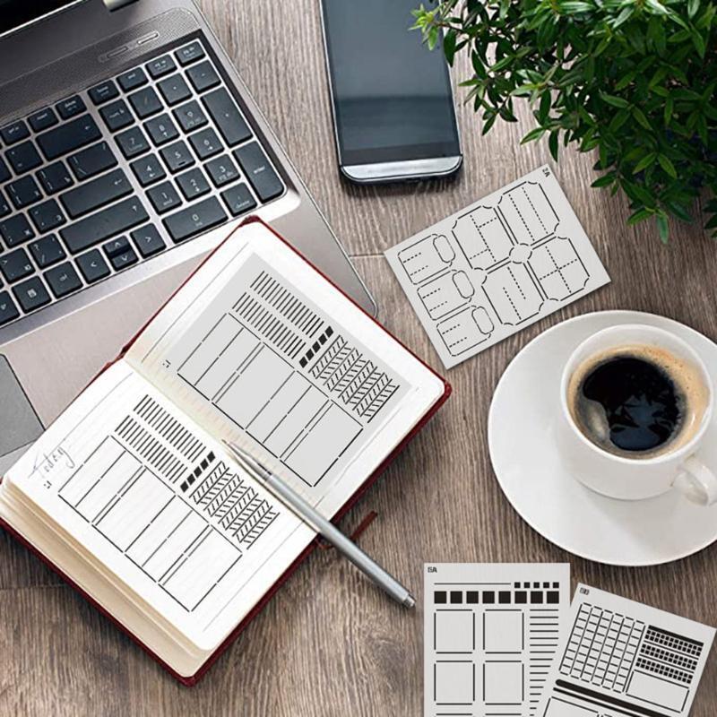 12 PCS Creative Personal Planner Diary Painting Stencil Kit for DIY Scrapbooking