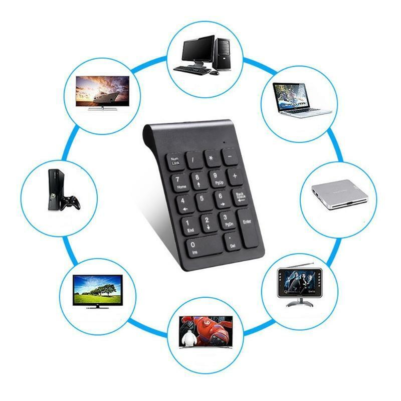 Portable 2.4G Wireless Digital Keyboard USB Number Pad 18 Keys Numeric Keypad